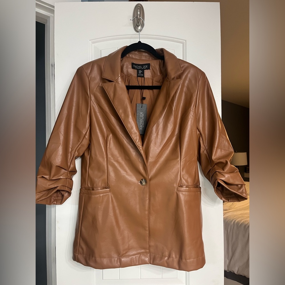 Rachel Zoe faux leather blazer